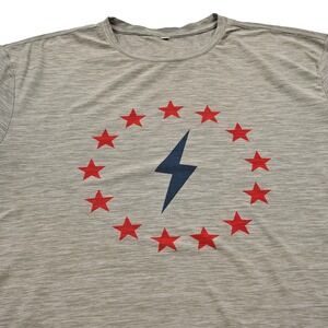 Bruce Bolt Mens Medium Stars Lightning Heather Gray Activewear Workout Baseball